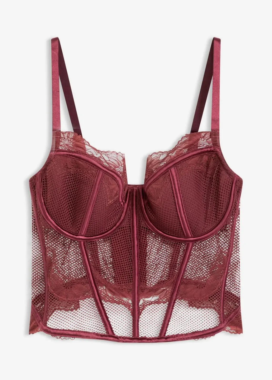 bonprix Wäsche·Corsagen & Negligés|Wäsche·Dessous^Corsage mit edler Spitze burgunderrot