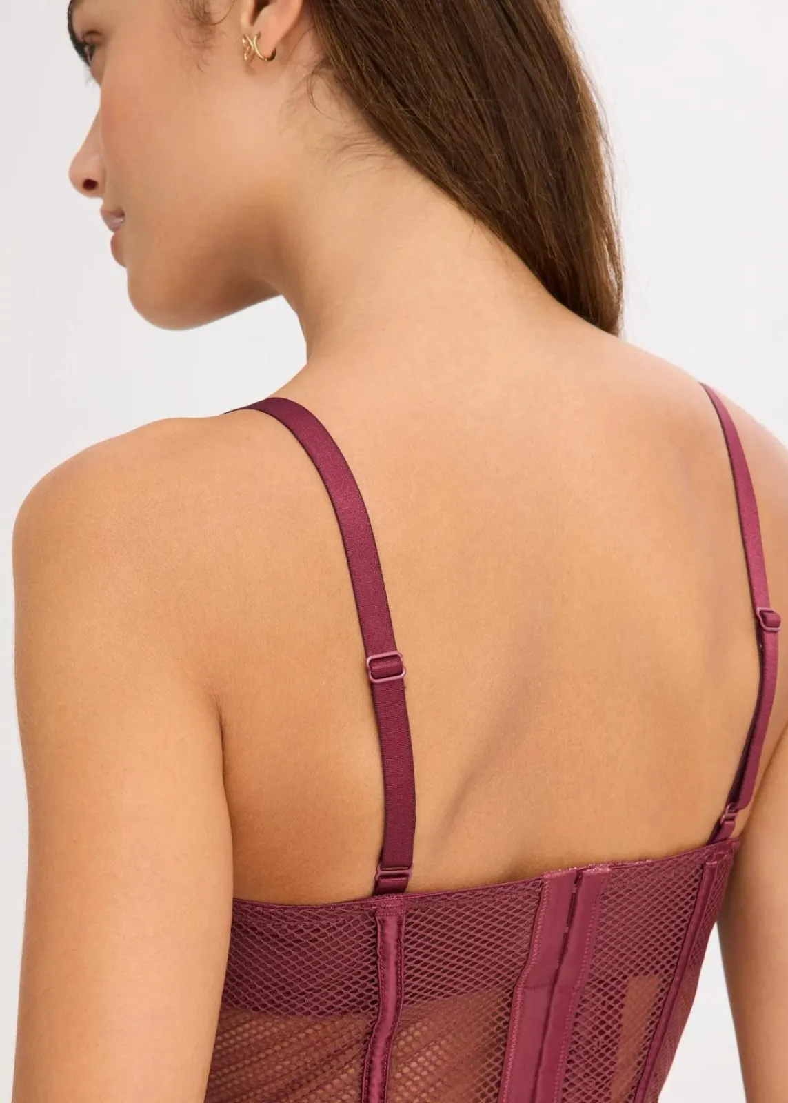 bonprix Große Cups D-H|Dessous^Corsage mit edler Spitze burgunderrot