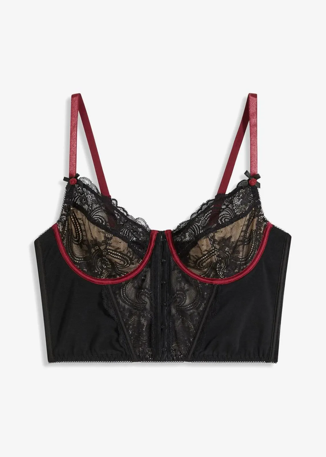 bonprix Dessous|Corsagen & Negligés^Corsagen-Top mit Bügel schwarz/rhododendronrot
