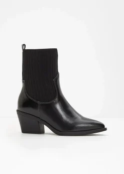 bonprix Stiefeletten|Schuhe & Accessoires In Spezialgrößen·Elastischer Schaft^Cowboy-Boots schwarz