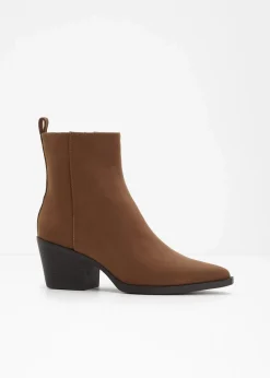 bonprix Stiefeletten^Cowboy-Boots mit Blockabsatz gewürzbraun