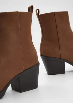 bonprix Stiefeletten^Cowboy-Boots mit Blockabsatz gewürzbraun