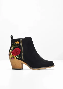 bonprix Stiefeletten|Schuhe & Accessoires In Spezialgrößen·Schuhe In Übergröße^Cowboy-Boots mit Stickerei schwarz