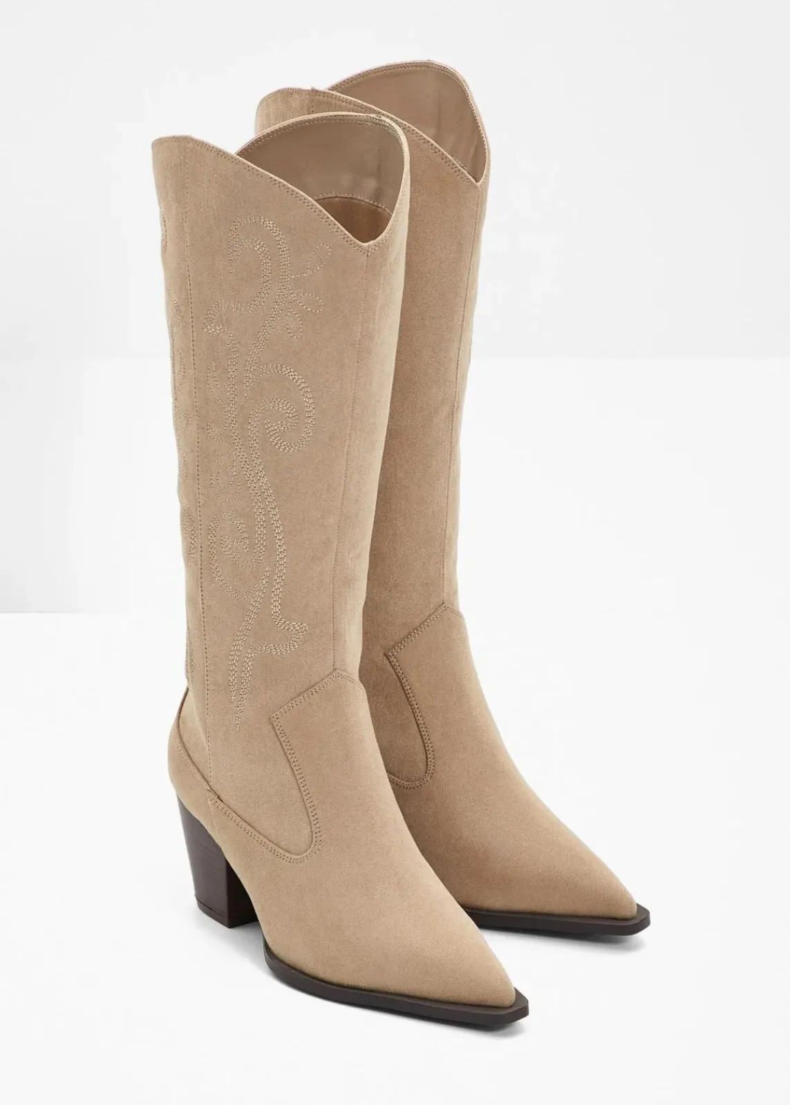 bonprix Stiefel^Cowboy-Stiefel mit Stickerei beige