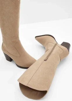 bonprix Stiefel^Cowboy-Stiefel mit Stickerei beige