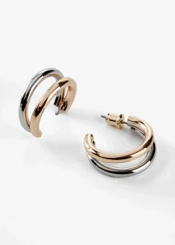 bonprix Schmuck|Schuhe & Accessoires In Spezialgrößen·Schmuck^Creolen aus Messing silberfarben rhodiniert/vergoldet