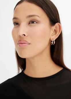 bonprix Schmuck|Schuhe & Accessoires In Spezialgrößen·Schmuck^Creolen aus Messing silberfarben rhodiniert/vergoldet