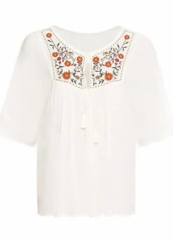 bonprix Bekleidung·Jacken & Mäntel|Blusen & Tuniken^Crincle- Tunika aus softer Viskose wollweiß