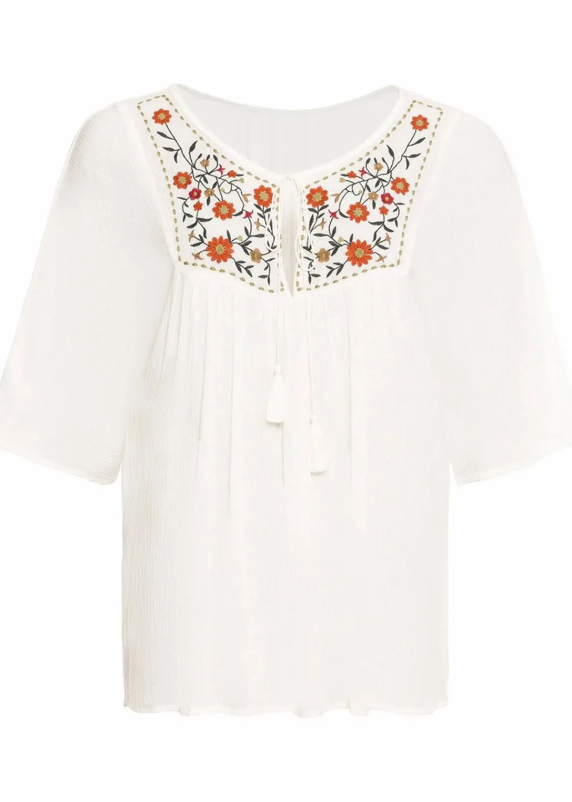 bonprix Bekleidung·Jacken & Mäntel|Blusen & Tuniken^Crincle- Tunika aus softer Viskose wollweiß