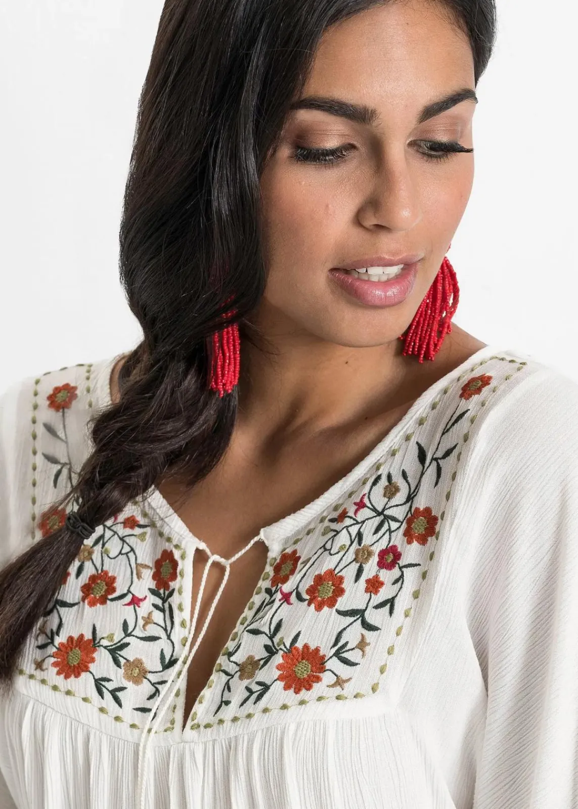 bonprix Bekleidung·Jacken & Mäntel|Blusen & Tuniken^Crincle- Tunika aus softer Viskose wollweiß