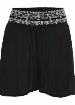 bonprix Shorts|Hosen^Crincle-Shorts aus fließender Viskose schwarz/weiß