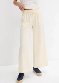 bonprix Bekleidung·Kleider|Hosen^Culotte aus fließendem Lyocell-Mix cremeweiß