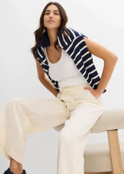 bonprix Bekleidung·Kleider|Hosen^Culotte aus fließendem Lyocell-Mix cremeweiß