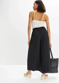 bonprix Bekleidung·Kleider|Hosen^Culotte aus fließendem Satin schwarz