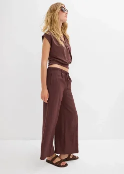 bonprix Bekleidung·Kleider|Hosen^Culotte aus fließendem Viskose-Mix terrabraun