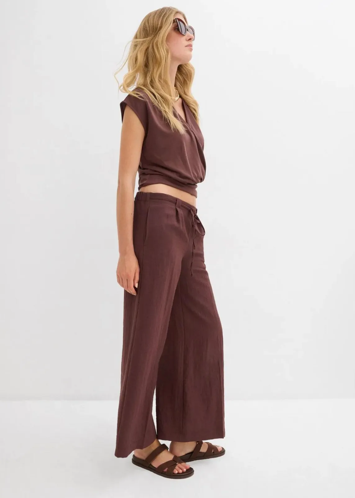 bonprix Bekleidung·Kleider|Hosen^Culotte aus fließendem Viskose-Mix terrabraun