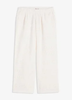 bonprix Hosen^Culotte aus Lochstickerei wollweiß