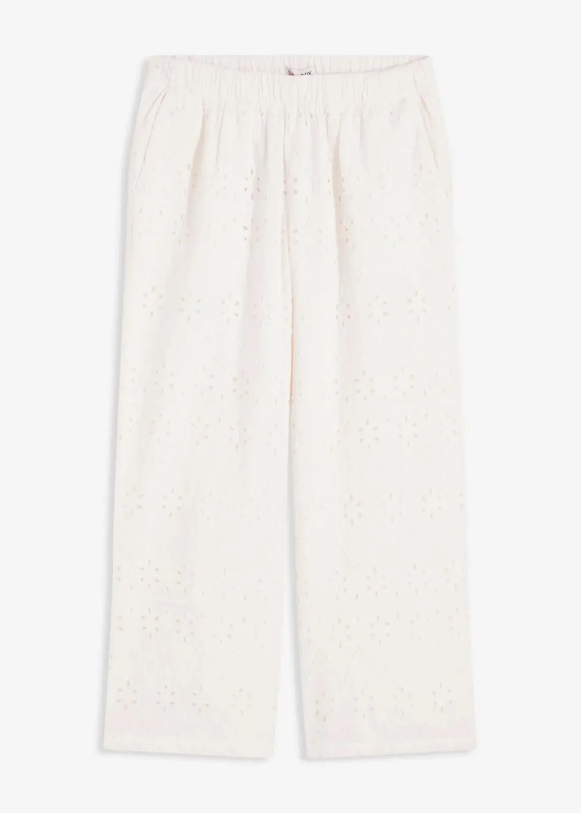 bonprix Hosen^Culotte aus Lochstickerei wollweiß