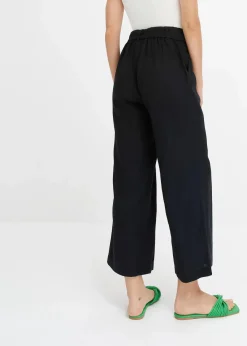 bonprix Hosen|Bekleidung·Kleider^Culotte aus luftigem Leinen-Mix schwarz