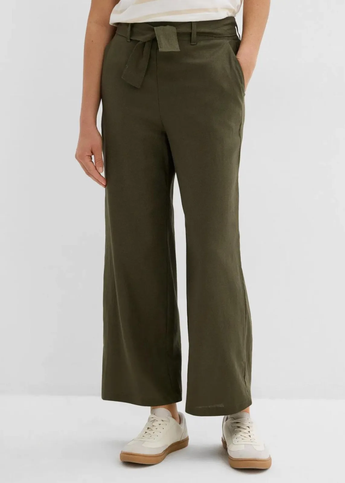 bonprix Hosen|Bekleidung·Kleider^Culotte aus luftigem Leinen-Mix dunkeloliv