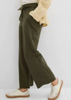bonprix Hosen|Bekleidung·Kleider^Culotte aus luftigem Leinen-Mix dunkeloliv