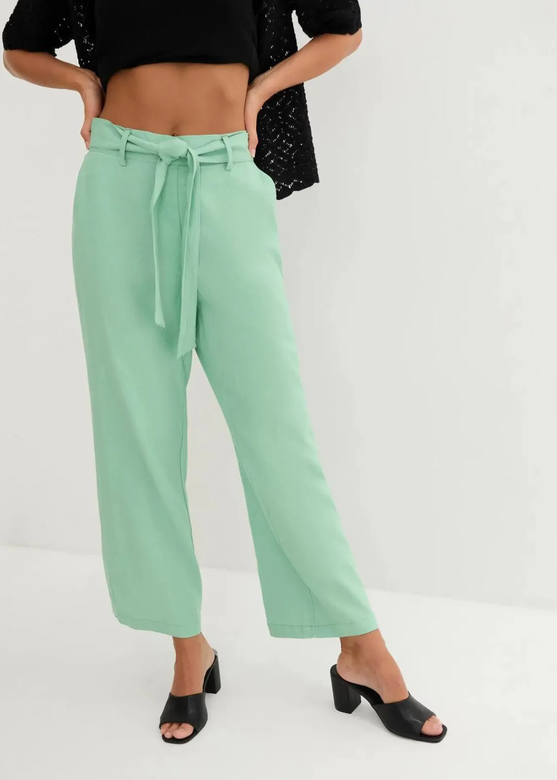 bonprix Bekleidung·Kleider|Hosen^Culotte aus luftigem Leinen-Mix mint