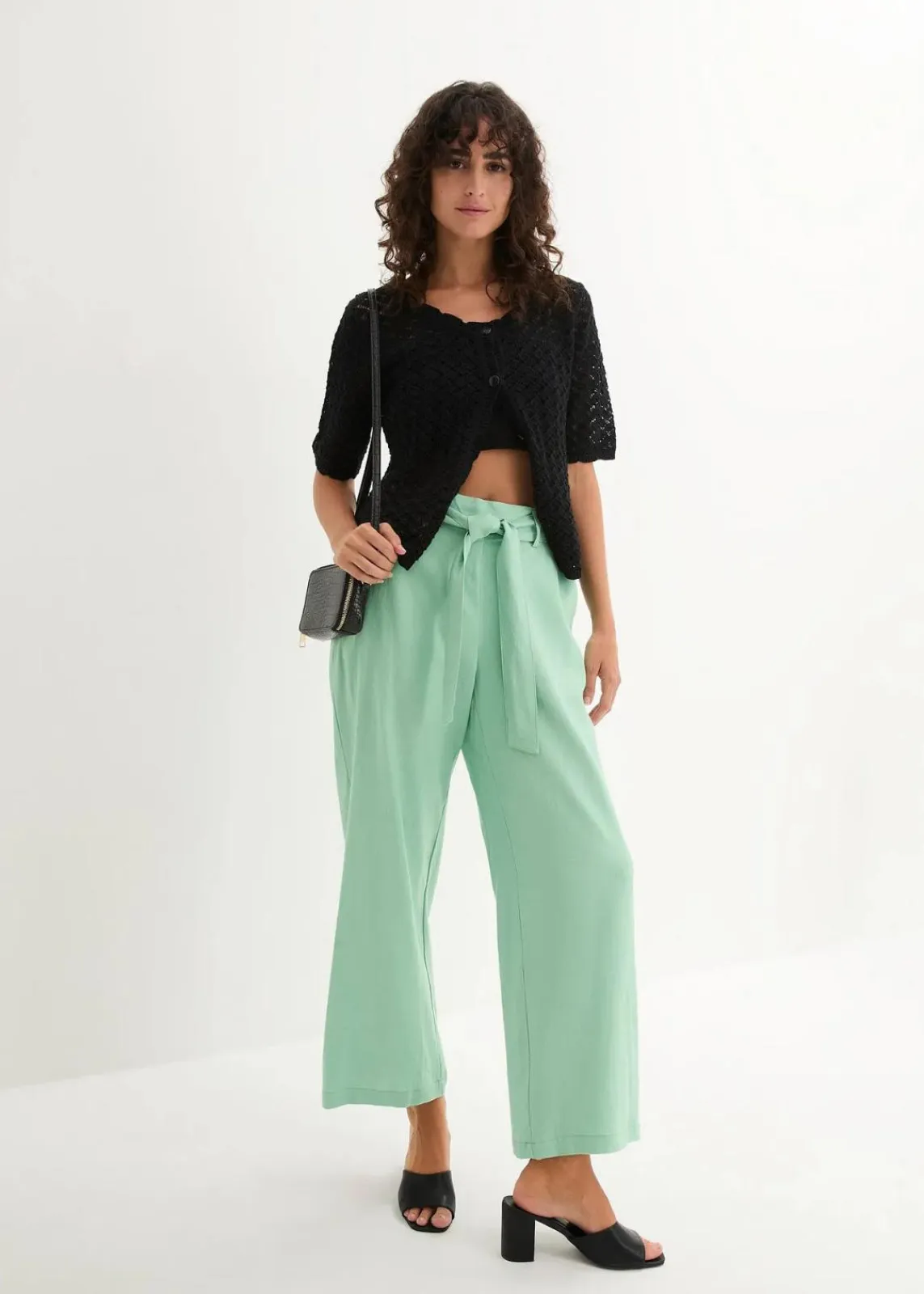 bonprix Bekleidung·Kleider|Hosen^Culotte aus luftigem Leinen-Mix mint