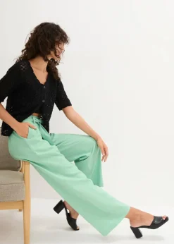 bonprix Bekleidung·Kleider|Hosen^Culotte aus luftigem Leinen-Mix mint