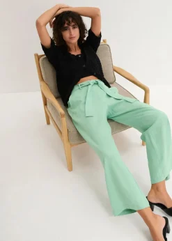 bonprix Bekleidung·Kleider|Hosen^Culotte aus luftigem Leinen-Mix mint