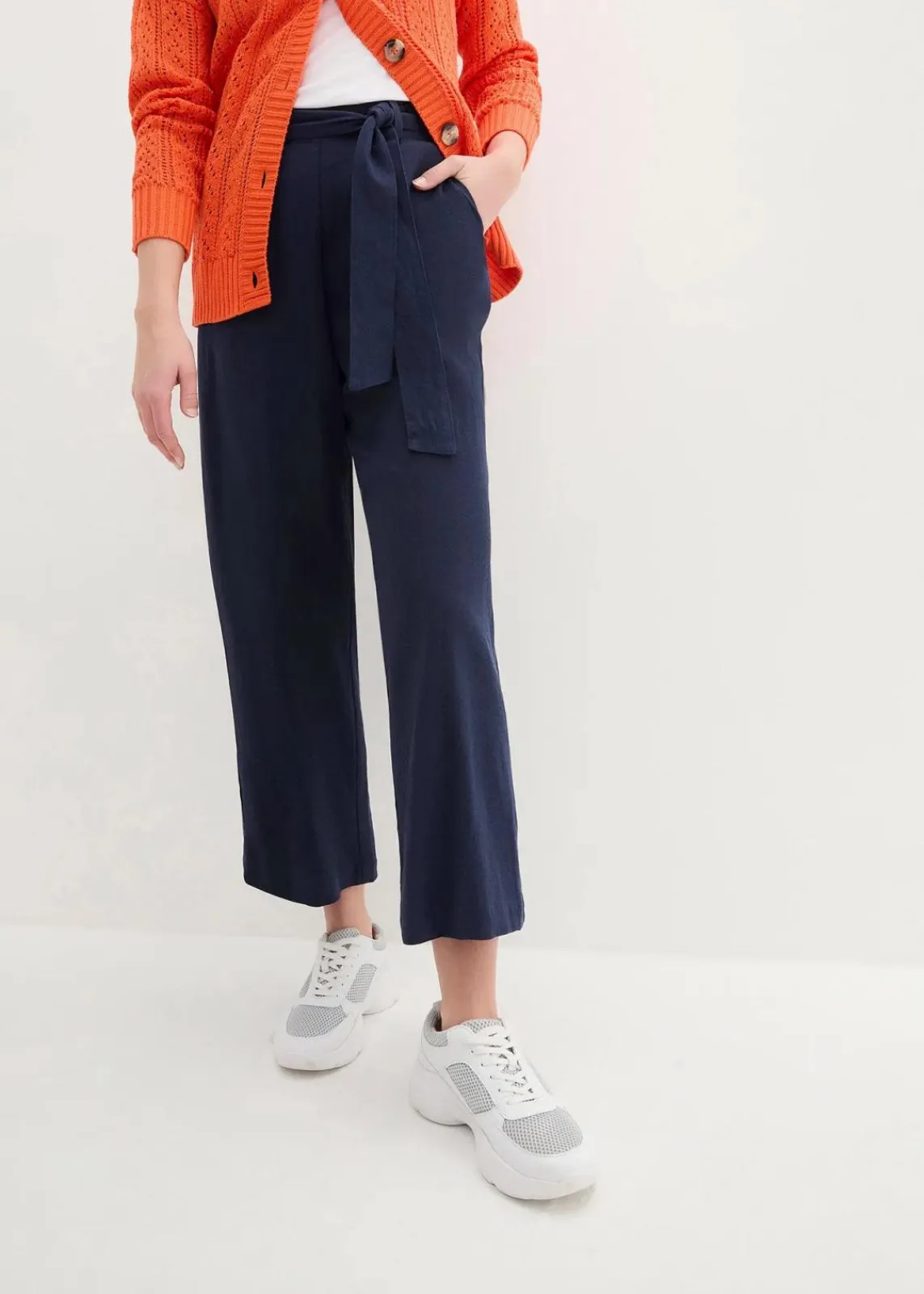 bonprix Hosen|Bekleidung·Kleider^Culotte aus luftigem Leinen-Mix dunkelblau