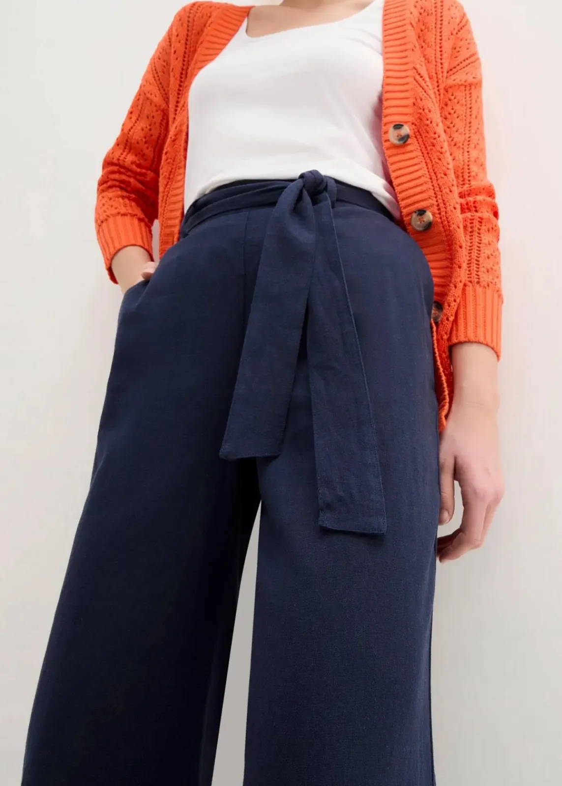 bonprix Hosen|Bekleidung·Kleider^Culotte aus luftigem Leinen-Mix dunkelblau