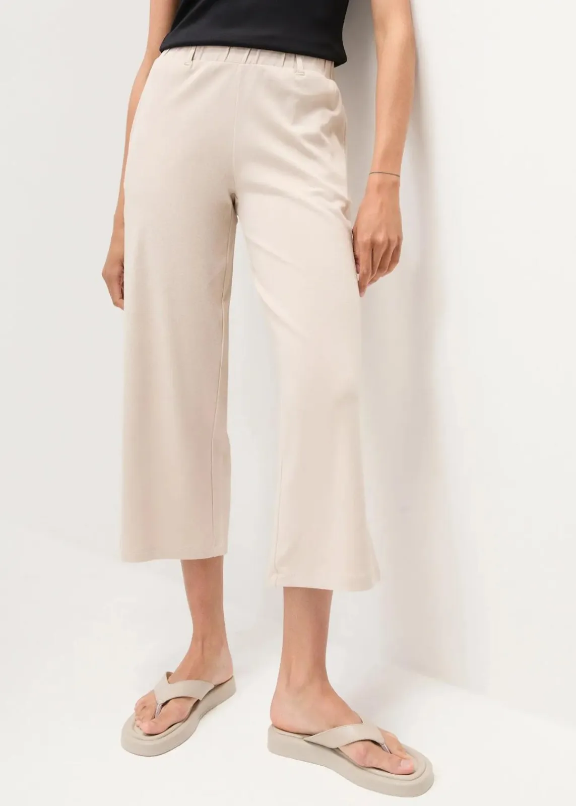 bonprix Hosen|Bekleidung·Kleider^Culotte aus reiner Bio-Baumwolle kitt