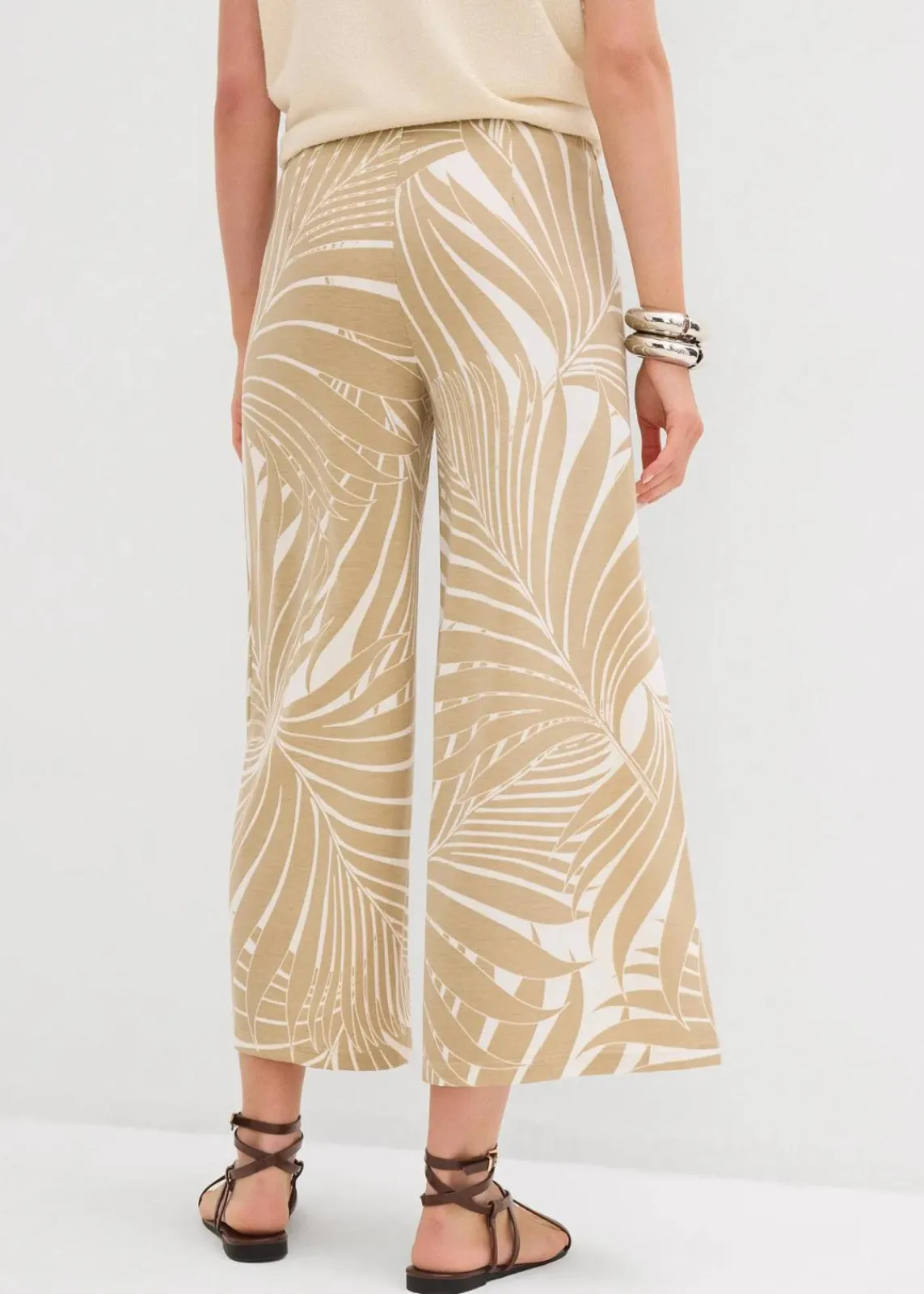 bonprix Bekleidung·Kleider|Hosen^Culotte aus softem Viskose-Mix wollweiß/new beige bedruckt