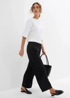 bonprix Hosen|Bekleidung·Kleider^Culotte aus softem Viskose-Mix schwarz