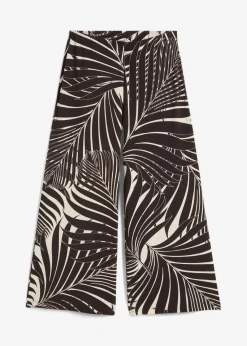 bonprix Nachhaltigere Materialien|Hosen^Culotte aus softem Viskose-Mix natur/dunkelbraun bedruckt