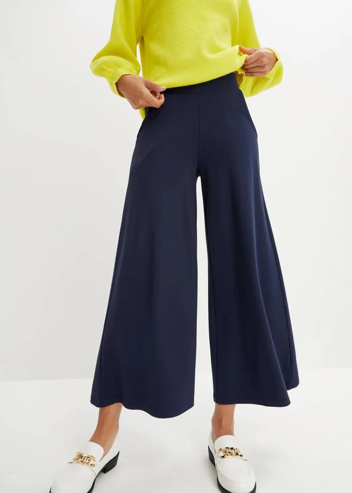bonprix Hosen|Bekleidung·Kleider^Culotte aus Viskos-Mix dunkelblau