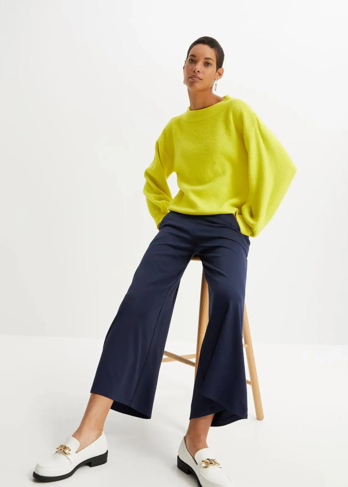 bonprix Hosen|Bekleidung·Kleider^Culotte aus Viskos-Mix dunkelblau