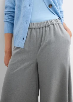 bonprix Bekleidung·Kleider|Hosen^Culotte in Wolloptik schattengrau meliert