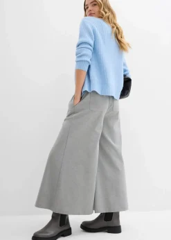 bonprix Bekleidung·Kleider|Hosen^Culotte in Wolloptik schattengrau meliert