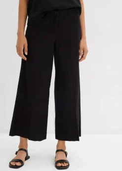 bonprix Bekleidung·Kleider|Hosen^Culotte mit elastischem Bund aus Viskose-Mix schwarz