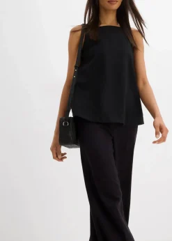 bonprix Bekleidung·Kleider|Hosen^Culotte mit elastischem Bund aus Viskose-Mix schwarz