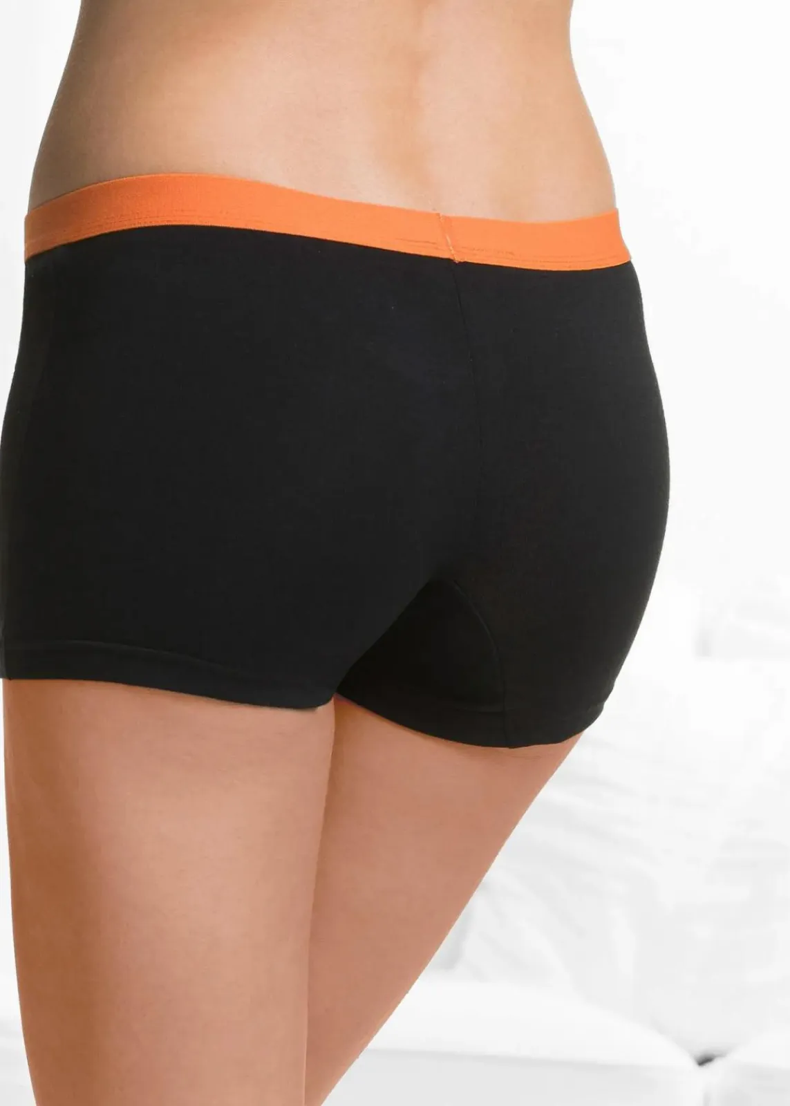 bonprix Wäsche·Baumwollunterwäsche|Wäsche·Höschen^Damen Boxer (4er Pack) schwarz + farbig