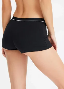 bonprix Wäsche·Baumwollunterwäsche|Wäsche·Höschen^Damen Boxer mit Bio-Baumwolle (4er Pack) schwarz