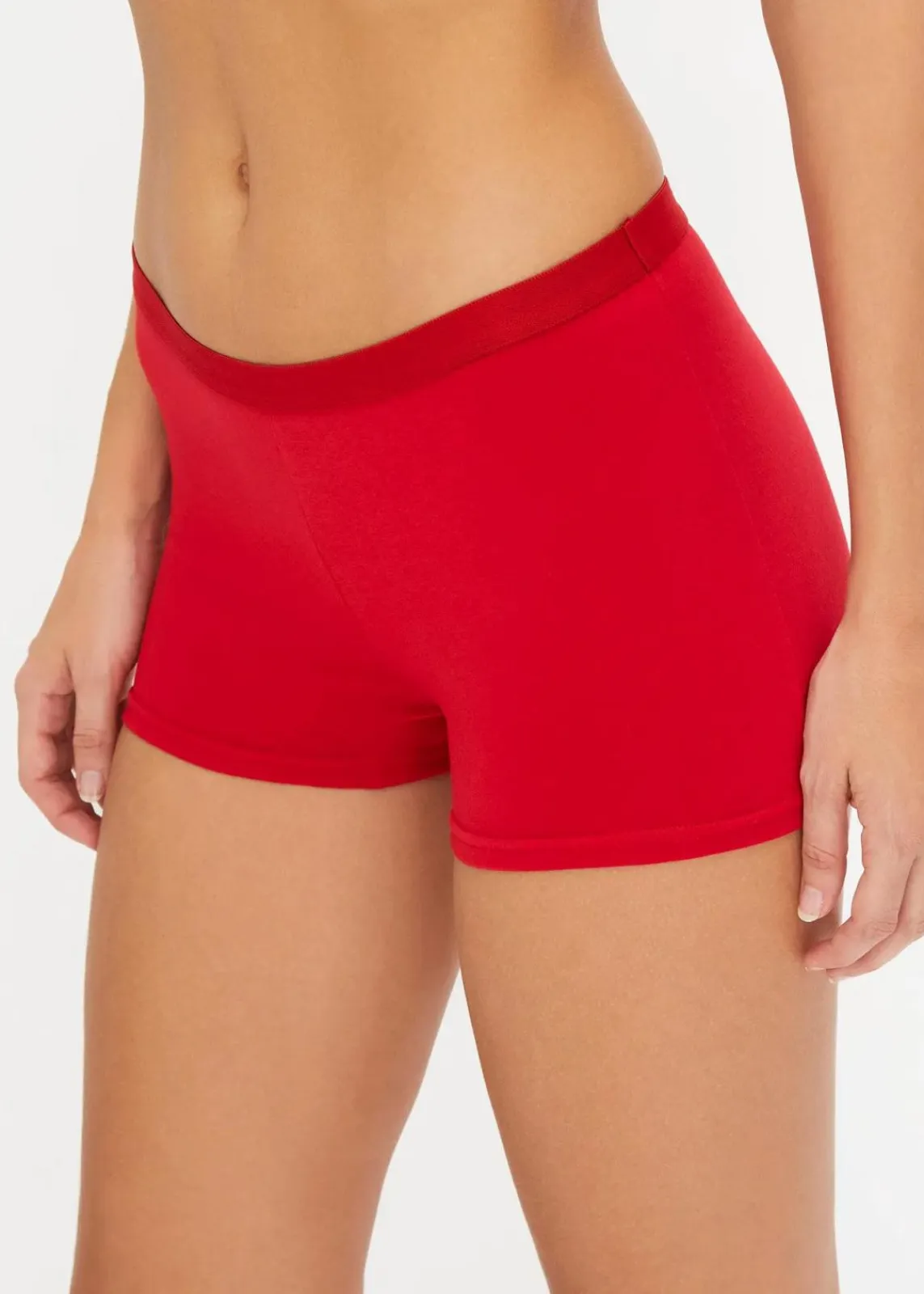 bonprix Nachhaltigere Materialien|Höschen^Damen Boxer mit Bio-Baumwolle (3er Pack) schwarz + salzarot + kreidebeige