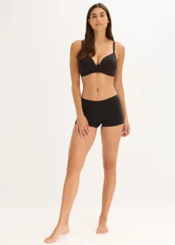 bonprix Wäsche·Baumwollunterwäsche|Wäsche·Höschen^Damen Boxer mit Bio-Baumwolle (3er Pack) schwarz