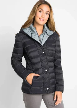 bonprix Jacken & Mäntel^Daunenjacke in 2-in-1 Optik schwarz