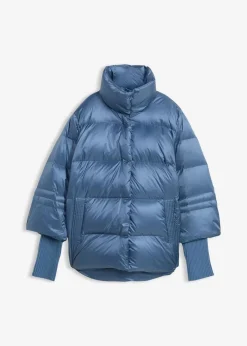 bonprix Bekleidung·Hosen|Premium^Daunenjacke mit recycelten Daunen​ und Strickärmeln wellenblau