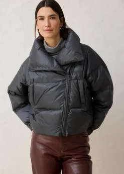 bonprix Bekleidung·Hosen|Nachhaltigere Materialien^Daunenjacke mit recycelten Daunen​ wasserabweisend anthrazit