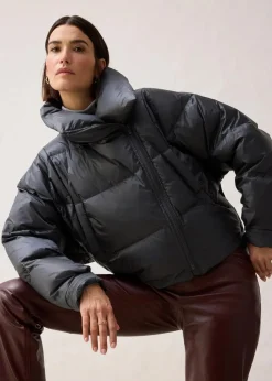 bonprix Bekleidung·Hosen|Nachhaltigere Materialien^Daunenjacke mit recycelten Daunen wasserabweisend anthrazit