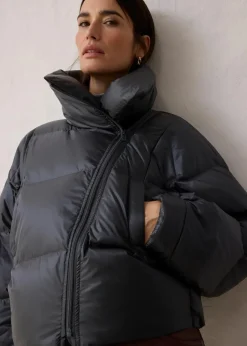 bonprix Bekleidung·Hosen|Nachhaltigere Materialien^Daunenjacke mit recycelten Daunen wasserabweisend anthrazit